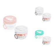 Overnight Oat Containers with Lid and Spoons 2PCS 20Oz Portable Plastic Yogurt JarsLeak-Proof Desser