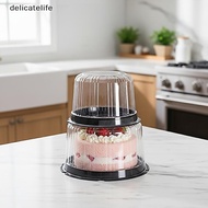 delicatelife 4 6 8 10 Inch Cake Box 10Pcs Transparent Reusable Round Containers Suitable for Bakery 