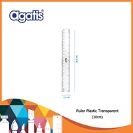 Agatis Ruler Plastic Transparent 20cm Plastic Ruler/ Ruler/