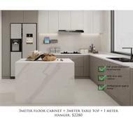 Kitchen Cabinet Collection - Solid Wood Marble Quartz Stone Top Glass Waterproof Oil Proof Easy Clean Durable