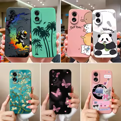 Cover For Oppo A38 A18 4G Coconut Tree Phone Case For Oppo A 38 OppoA18 Lens Protective Back Covers 