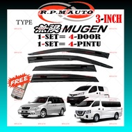 (4 PCS) Air Press NV200 NV350 Window Tingkap kereta NV 200 DoorVisor Mugen Tingkap NV 350 NAZA RIA W