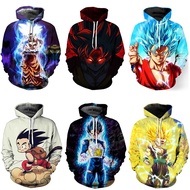 มังกร Z 3D Hoodie ผู้ชายเสื้อแจ็คเก็ตลำลอง Ball เสื้อกันหนาวคอสเพลย์ Goku ซุปเปอร์ไซย่าเวจิโต้