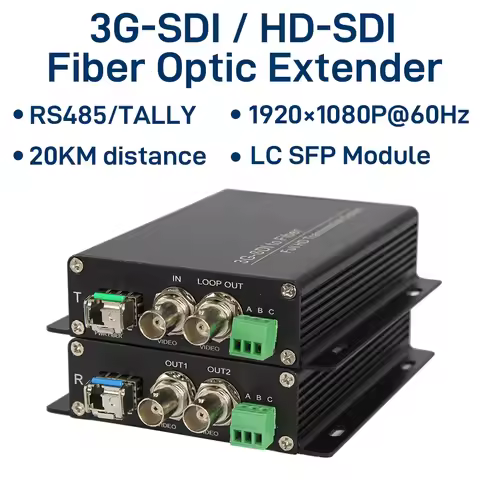 3G-SDI Fiber Optic Extender with RS485 & TALLY, 1080p@60Hz, LC/PC Fiber Interface, Broadcast Level w
