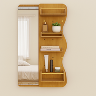 Gương Trượt Hình Sóng – Ray Trượt 3 Tầng MDF Phủ Melamine Đợt Đỡ Thanh Chắn – Kính Thủy Mài Cạnh – K