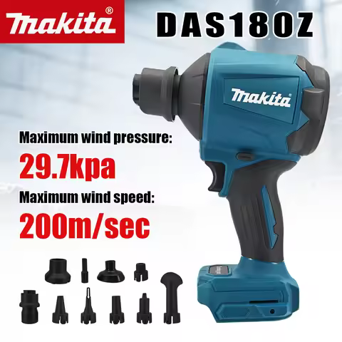 Makita DAS180 Air Blower Cordless Air Dust Removal Gun with Nozzle 18V Multifunction Dusting Machine