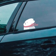 Creative Cute Bichon Puppy Car Sticker Healing Fun Creative Triangle Window Rear Cute Pet Car Sticke