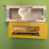 Viessmann 26254 HO Low side car with cement mixer, functional model for 2-rail systems  水泥攪拌機的低側車