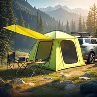 Rear Family Tent, 4-Person Rear Extension Tent, Three Sides with Hallway Net Yarn 4-Person Rear Air 