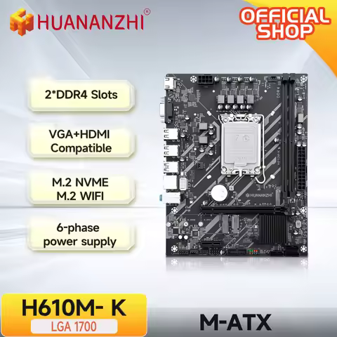 HUANANZHI H610M K MATX DDR4 Motherboard Support12 13 14 Gen H610 Intel LGA 1700 CPU 12100F 12400F 12