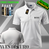 COD-Kaos Polo Shirt hugo Hitam/Putih Pria Lengan Pendek/Kaos Polos/Kaos Seragam/Kaos Kerah/Kaos Pria