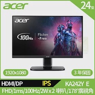 Acer KA242Y E 24型護眼螢幕(IPS,HDMI,DP,2Wx2)