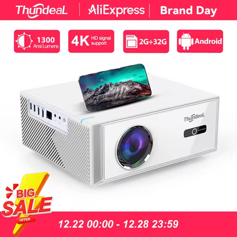 ThundeaL TD95W Android Projector Full HD 1080P WiFi 2K 4K Home Cinema Portable Smart TV Video Movie 