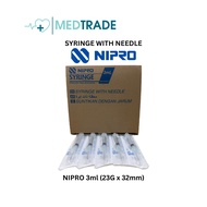 NIPRO Syringe With Needle 3ml (23G x 32mm) - 10pcs