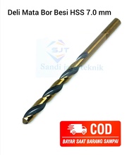 dril bor mata bor besi Deli HSS Diameter 7mm Cocok untuk baut 12. seken utuh mulus