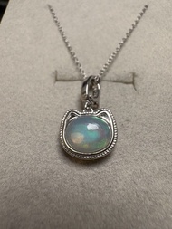 貓咪 歐泊 蛋白石S925通體純銀吊墜  Opal Cat S925 Sterling Silver Pendant,pendants, ring,rings,earring,earrings,nec
