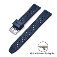 ใหม่สายรัดนาฬิกาข้อมือยางลายรังผึ้ง Ocean FKM สายรัดที่ปล่อยเร็ว20Mm 22Mm สายรัดกีฬาทดแทน Tali Jam T