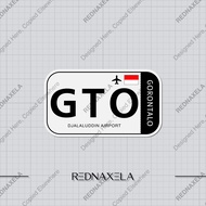 Djalaluddin Airport Code GTO Sign Sticker Vinyl Sticker