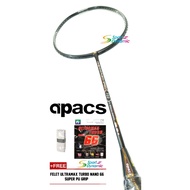 APACS NANO FUSION SPEED 722 BADMINTON RACKET (BLACK) &amp; FOC ULTRAMAX TURBO NANO 66 STRING &amp; PU GRIP