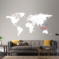 Wall Cutting Sticker World Map World Map Travel Sticker 2.5 M Wall -