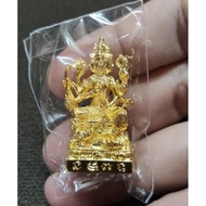 LP NuYin 有求必应四面佛（金色）Wat Phra Phutta Mongkhun BE 2559，师傅: LP NuYin 高3.8CM X阔 2CM