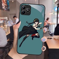 NC-85 Spy x Family Kaca Glass Case For Realme C53 C31 C35 GT 6 Narzo N53 50A Prime