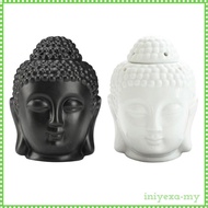[IniyexaMY] Buddha Head Statue Oil Burner Candle Censer Melt Burner Fragrance for Meditation Home Bedroom Decor