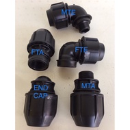 PN16 POLY MTA FTA MTE FTE POLY END CAP Poly male socket Poly female socket Poly male elbow Poly fema