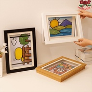 MALCOLM1 Magnetic Flip Photo Frame, A4/A3 Changeable Flip Art Photo Frame, Practical Front Opening E