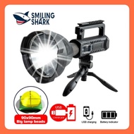 Smiling Shark USB Rechargeable Portable Flashlight XHP70 LED Powerful Work Light Spotlight Torchligh