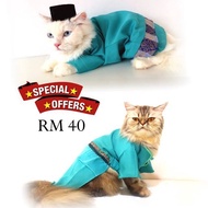 Baju raya kucing code turquoise green *baju kurung