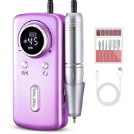 45000RPM Professional Rechargeable Nail Drill Kit with 6 Bits & Sanding Bands Cordless Portable Elec