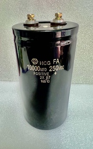 * คาปาซิเตอร์ 10000UF 250VDC Hitachi ขนาด 145x75mm. +-20% ตัวเก็บประจุไฟฟ้า Capacitor 10000UF 250V C