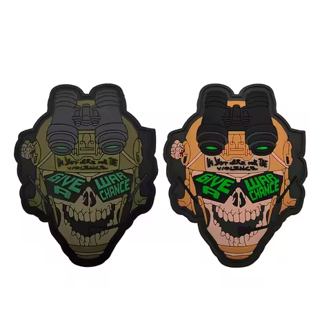3D Give War A Chance Patches Tactical Skeleton Soldiers PVC Badges Military Armband Decorate Emblem
