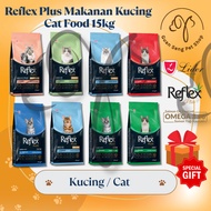 REFLEX PLUS Premium Dry Cat Food Kucing Makanan Reflex Makanan Kucing Kitten Dewasa 猫食 15kg