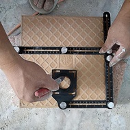 Multi Template 6 Folding Rulers Puncher Carpentry Ruler with Drill Guide Glass Tiles Woodworking Gau