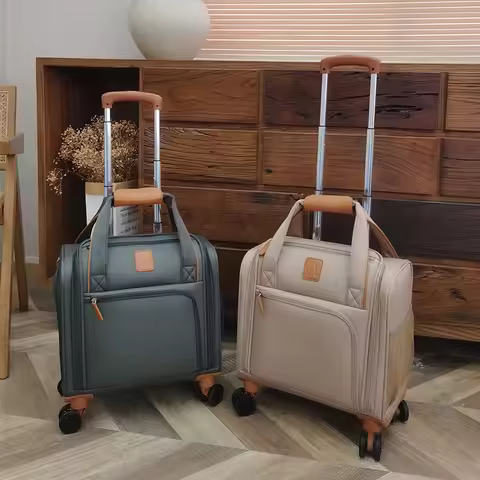 16 inch Travel Suitcase Lightweight Hand Luggage Cabin Boarding Trolley Bag With wheels Oxford Cloth