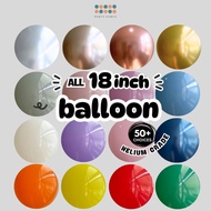 [SG Seller] 18inch Latex Balloon 18 inch Big Balloon Helium Grade Balloon Birthday Decoration