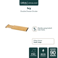 Grinn Living Ivy Double Bamboo Drawer Wardrobe Divider/ Bamboo Drawer Divider/ Wardrobe Organizer/