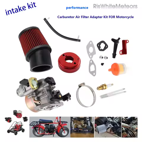 Carburetor Air Filter Adapter Kit for Honda Clone 6.5 HP Predator 212cc 196cc GX160 CT200U Mini Bike