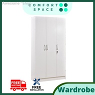 ☜Comfort Space - 3 Doors Wardrobe / Almari 2 Pintu Set Bilik Tidur Almari/white putih