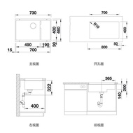 BW88# Platinum Wave Height（BLANCO）GermanySUBLINE 700-U LevelGranite Sink Quartz Stone Double Groove Kitchen Drop-in Sink