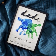 Family Handprint Wooden Frame Unique DIY Craft Keepsake Wooden Frame for Living Room Bedroom Farmhou