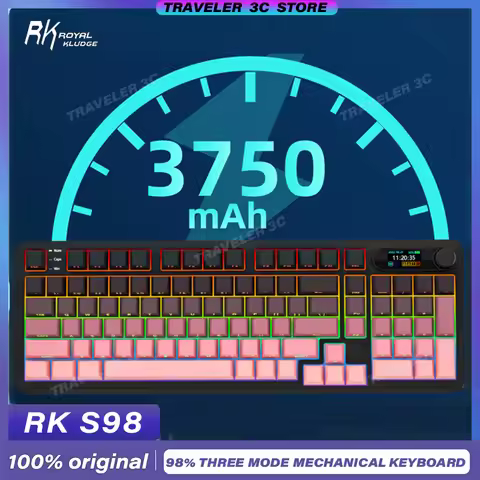 RK S98 Three mode mechanical Keyboard Customized 98% Hot Swap 2.4g Wireless Control Knob for Office 