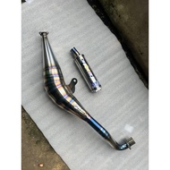 Racinh Fizr Undercarriage Exhaust BM Power Half Blue Titanium Finish