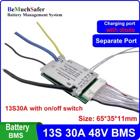 13S 30A Battery BMS 48V 13S30A 46.8V 54.6V PCM Separate Port Hailong Polly DP Dorado EEL BMS for DIY