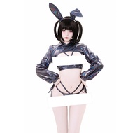 เสื้อชุดนักเลงกระต่ายญี่ปุ่นดั้งเดิมพร้อมหมวกและเสื้อกั๊กสีเทา-น้ำเงิน Pure Desire Anime Roleplay สำ