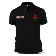 2025  Polo T Shirt Sulam Mitsubishi Ralliart Casual Car Racing Team Evo Lancer Motorsport GSR Perfor