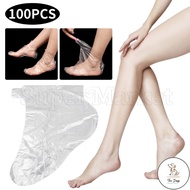 DC [ Featured ] 200 Pcs Disposable Foot Mask / Foot Bags with Fixed Sticker / Transprent Plastic Glo