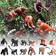 MONS 6PCS Lifelike Monkey Model Realistic Science  Zoo Scenes Simulation Gibbon Cubs